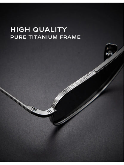 CAPONI Polarized Men Sunglasses Seiko Pure Titanium Photochromic Outdoor Driving Shades UV400 Original Brand Sun Glasses BS50004