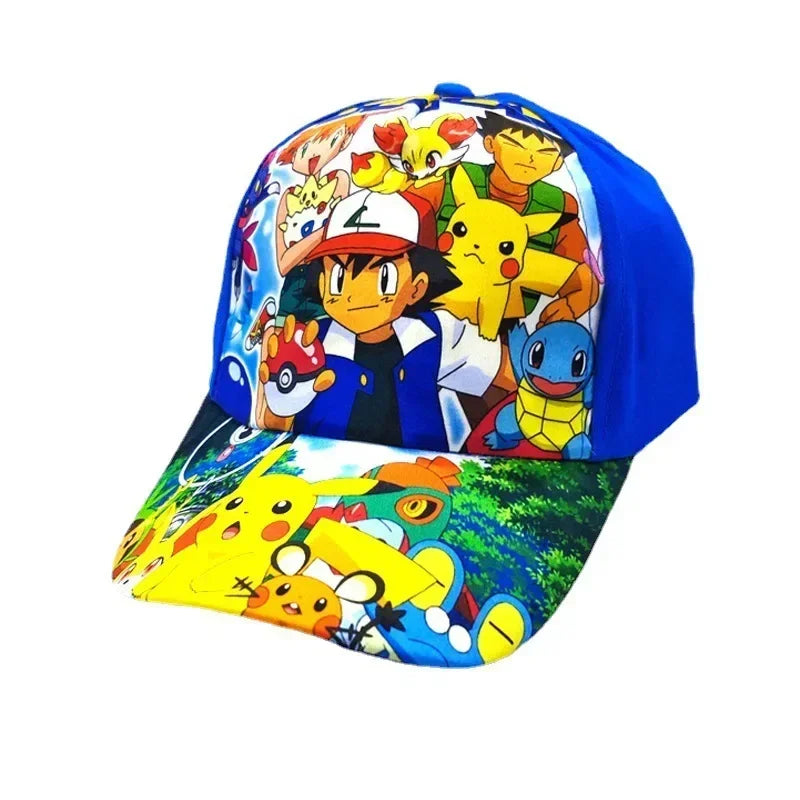 Czapka baseballowa z nadrukiem Pikachu z anime „Pokémon Go”, wykonana z poliestru, z daszkiem w stylu kreskówkowym, do przebierania się dla dzieci, jako dekoracja lub prezent urodzinowy