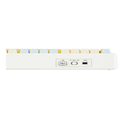Teclado mecânico sem fios EPOMAKER X AULA F75 MAX Compact 75% ANSI Layout com ligação com fios/Bluetooth/2.4GHz, ecrã TFT e botão rotativo