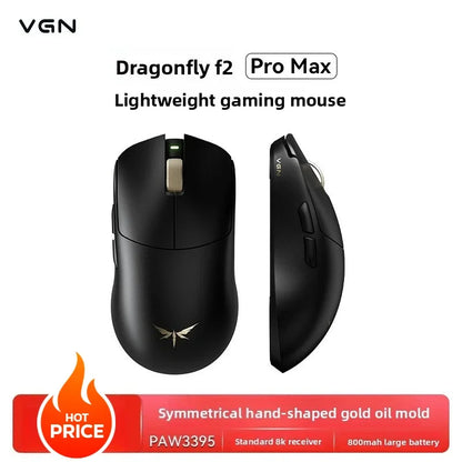 VGN Dragonfly F2 ProMax/Ultra e-sports gaming miš 42000DPI 0.125ms za Csgo latenciju, žični/bežični Dual 8K, 3 načina rada, PAW3395/3950