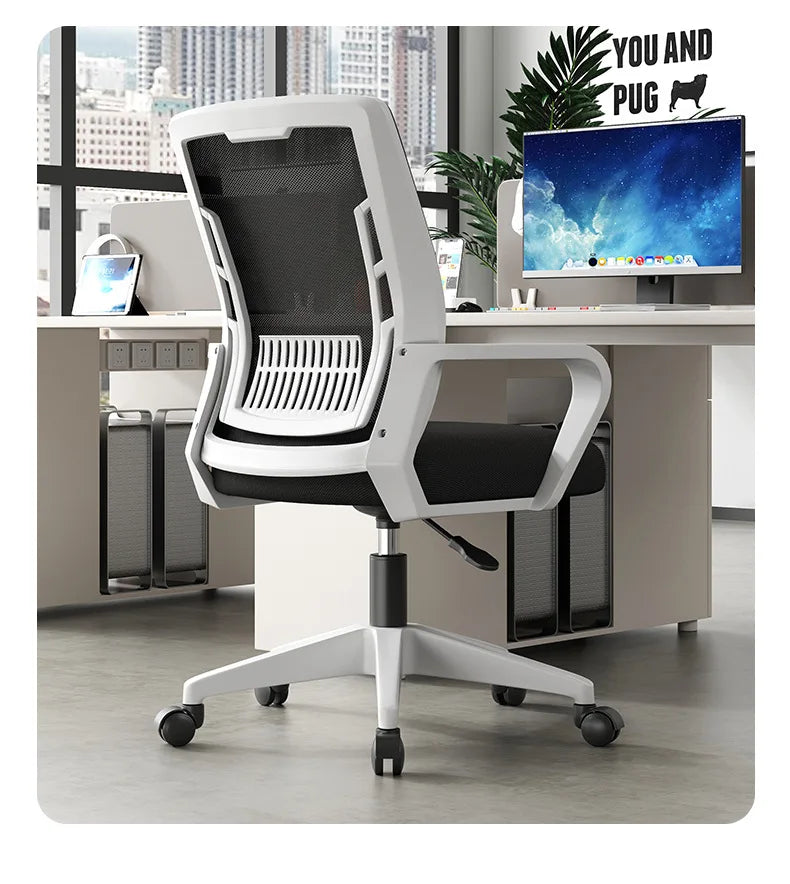 Silla ergonómica para oficina en casa con respaldo: elevable, giratoria, soporte lumbar, reposacabezas, silla gaming