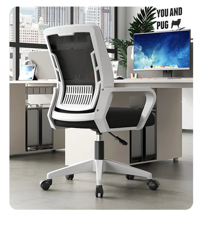 Silla ergonómica para oficina en casa con respaldo: elevable, giratoria, soporte lumbar, reposacabezas, silla gaming