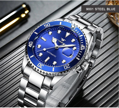 Mechanické náramkové hodinky BINBOND pro muže, luxusní, s luminiscenčními ručičkami, vodotěsné, s automatickým nátahem, s tourbillonem, skeletové