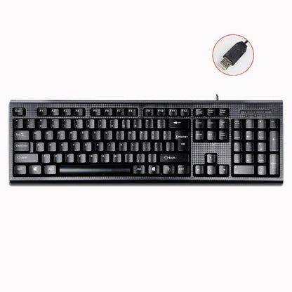 Teclado individual Q9 USB de conector quadrado para escritório e casa, PS2 de conector redondo, com fios, para computador de secretária