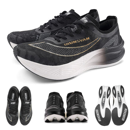 IRUNSVAN Scarpe da running professionali per maratona con piastra in carbonio e nylon, leggere e ammortizzate, sneakers outdoor da allenamento per uomo e donna