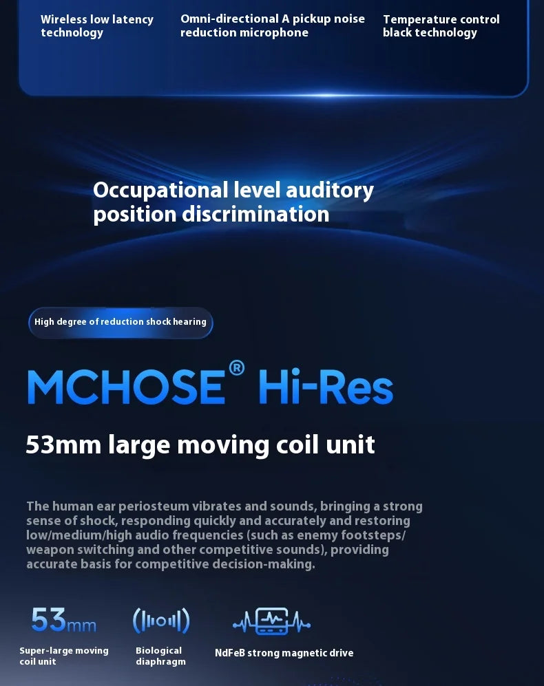MCHOSE V9 Pro Wireless Bluetooth Headset with Tri-Mode Mic Noise Reduction Dynamic Sound And Low Delay Office And Gaming Gifts