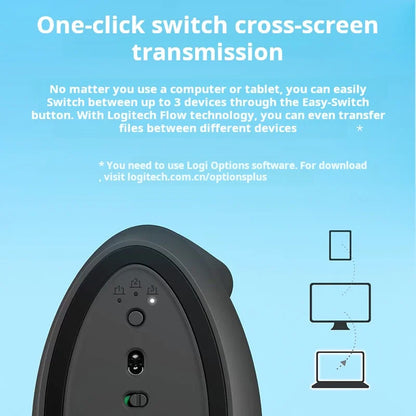 Logitech Lift Ergonomic Bluetooth Wireless Mouse, Vertical Ergonomic Mouse with 4000 DPI, Multi-Device Wireless Mouse for Business, Home Office & Laptop