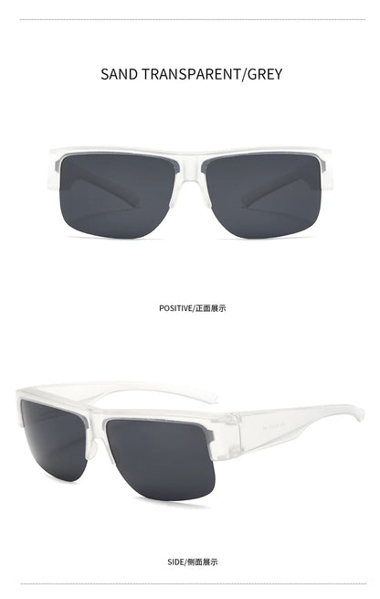 Men For Polarized Sunglasses Myopia Wear Over Prescription Glasses Photochromic Black Lens Half Frame Glasses Vintage Eyewear