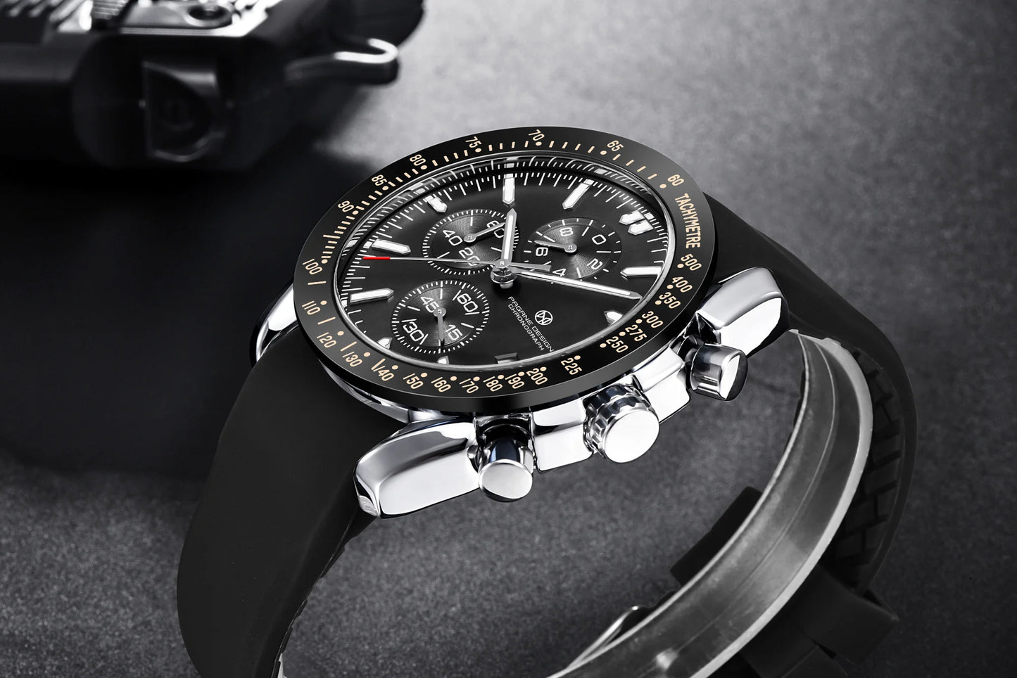 PAGANI DESIGN New 45mm Men Quartz Watch Rubber Belt Men's Luxury Watch Fashion Casual Sports Male Clock Relogio Maasculino
