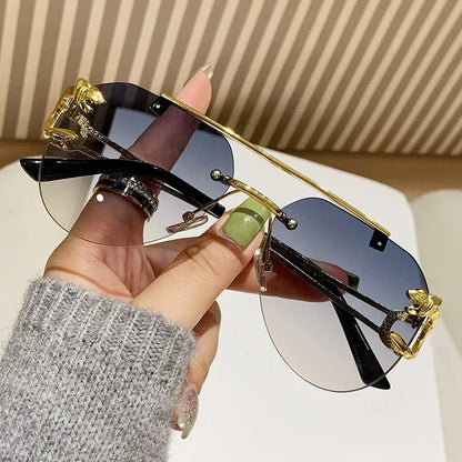 Rimless Women Sunglasses Luxury Designer Vintage Uv400 Men Sun Glasses Lunette Shades De Soleil Femme Gafas De Sol Mujer Lentes