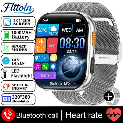 New 1000mAh Battery Smart Watch Women Heart Rate Sleep Monitoring Bluetooth Call IP68 Waterproof Smartwatch Men For Android IOS