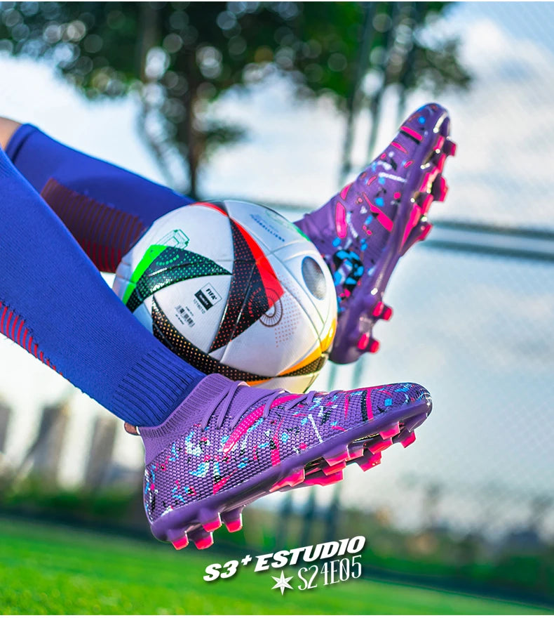Ghete de fotbal profesionale pentru bărbați, din plasă respirabilă, crampoane antiderapante, sneakers rapizi la modă pentru gazon artificial, pantofi de fotbal pentru bărbați