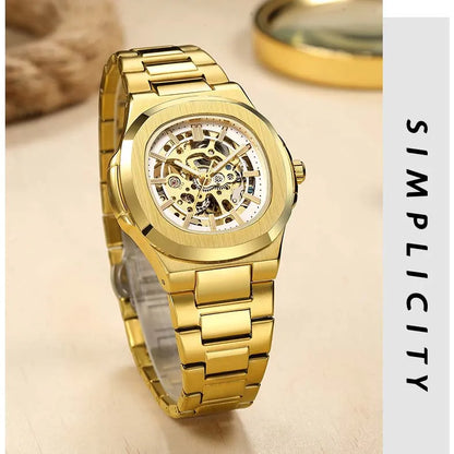 Hollow Out Men's Mechanical Wrist Watches Skeleton Design Luxury Full Automatic Man Watch relogio