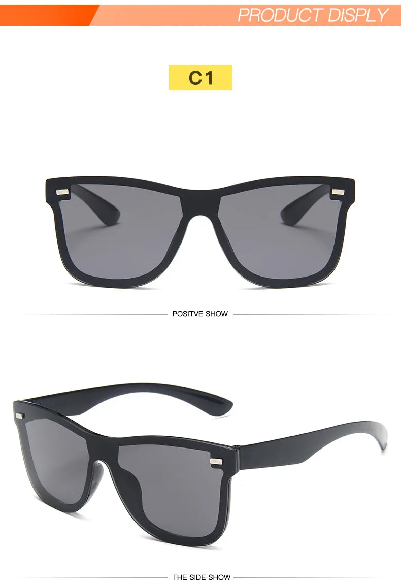 Luxury OverSized Glasses Women Anti-Reflective Mirror Sunglasses Square Plastic Eyeglasses