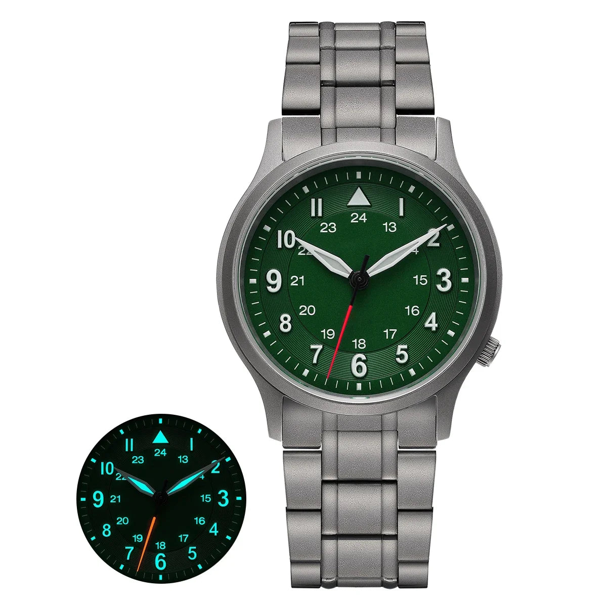 BERNY Full Titanium Watches for Men Outdoor Quartz Men's Field Wristwatch VH31 Super Luminous Sapphire Easy Read Watch