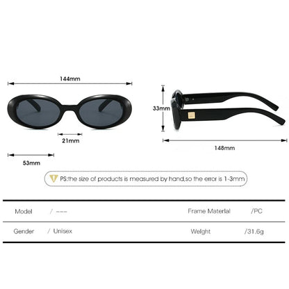 Classic Oval Sunglasses Women Men New Thick Frame Party Sunglasses Hip Hop Cool Luxury Designer Brand Eyeglasses UV400 Eyewear