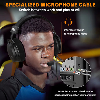Talomen TOP W550X Over-Ear Wired Headphones with 50mm Drivers, Deep Bass, Detachable Cable & Built-in Microphone – Gaming, DJ, Studio & Office Headset