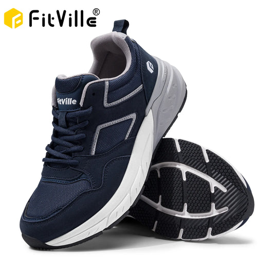 FitVille Newest Running Shoes for Men Wide Width Sneakers with Arch Support for Flat Feet Heel Pain Relief Plantar Fasciitis