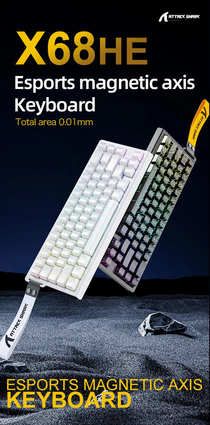 Magnetic Switch Gaming Keyboard Attack Shark X68HE And FreeWolf F68/F68Pro 8K Wired 1K Wireless RGB Rapid Trigger Hall Effect