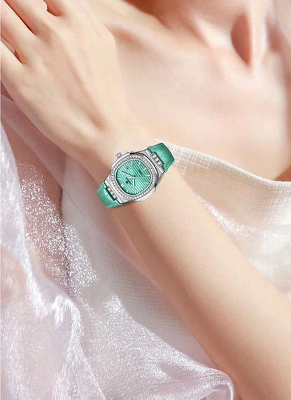 New Fashion BANGWEI Elegant Luxury Quartz Woman Watch Simple Dial Diamond Retro Leather Date Waterproof Luminous Women's Watches