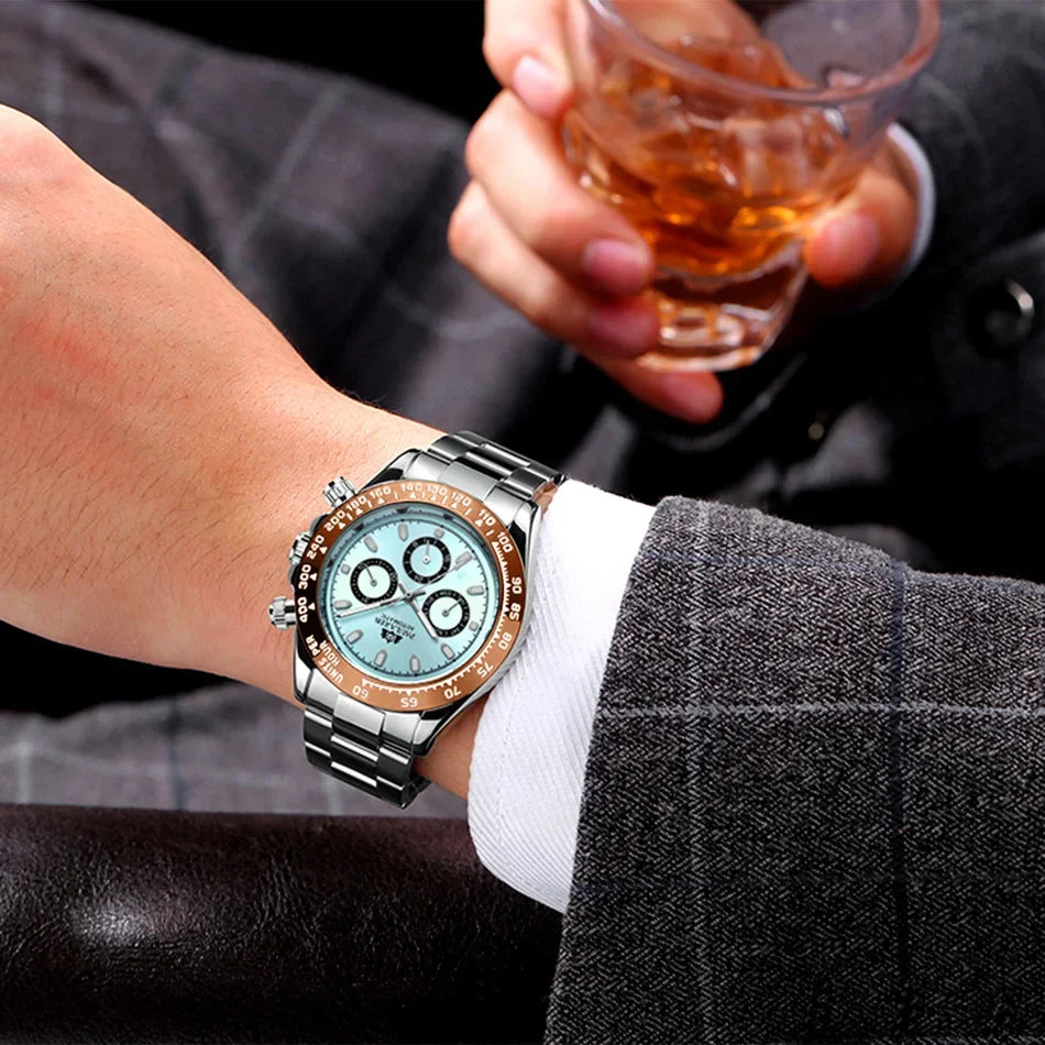 Automatic Mens Watch Mechanical Self Wind Movement Gold Black Stainless Steel Diamonds Stone Sports Luxury Fashion Watches