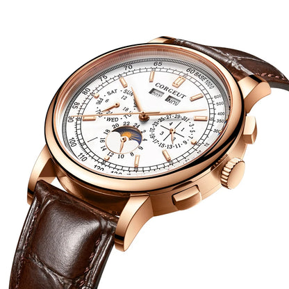 Custom Logo Diy Automatic Mechanical Watches For Man Business Multification Date Day Month Year 316L Mechanical Men's Watches