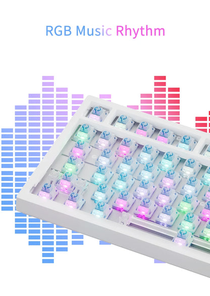 AJAZZ AK820 Pro Gaming Mechanical Keyboard Bluetooth 5.1 Wireless RGB Hot Swappable Gasket Keyboard with TFT Screen & Knob