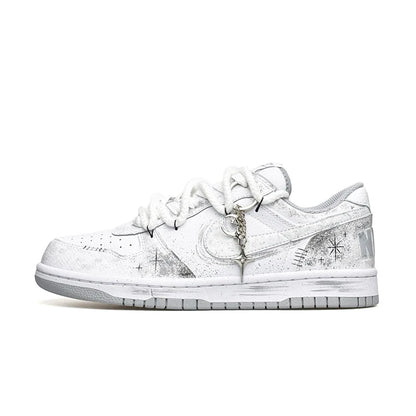 Sneakers personalizzate Nike Dunk Low "Wao" Edizione speciale con sacchetto regalo, stile High Street, decostruite, dipinte a mano con sfumature orientali, da uomo