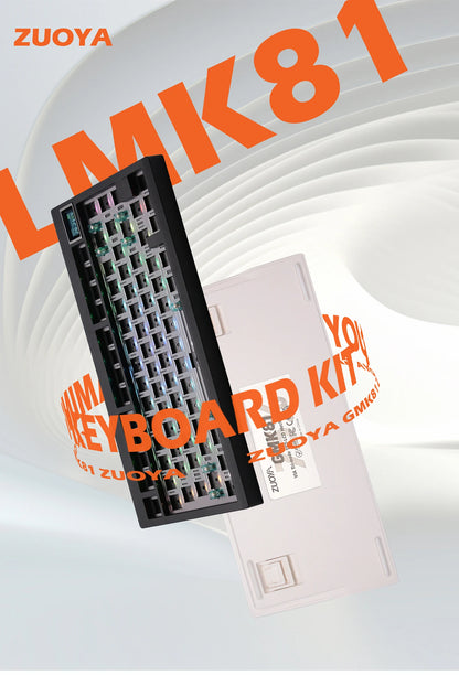 Kit de teclado mecânico ZUOYA GMK81 Hot-swappable Bluetooth 2.4G sem fios com retroiluminação RGB, estrutura gasket, suporte para