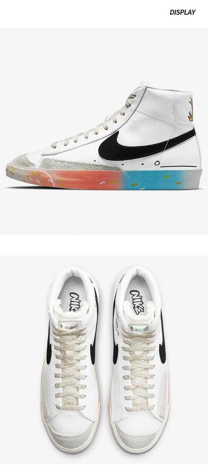 Оригинални сезонни унисекс кецове Nike Blazer Mid High-Top за ежедневно носене DJ4278-101