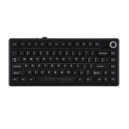 Teclado mecânico sem fios EPOMAKER X AULA F75 MAX Compact 75% ANSI Layout com ligação com fios/Bluetooth/2.4GHz, ecrã TFT e botão rotativo