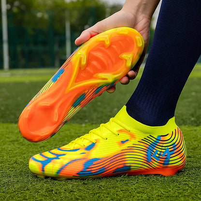 New Men Soccer Shoes Match Outdoor Sneakers Grass Cleats Hot-selling Football Boots Non-Slip Boys High-quality High-top Light