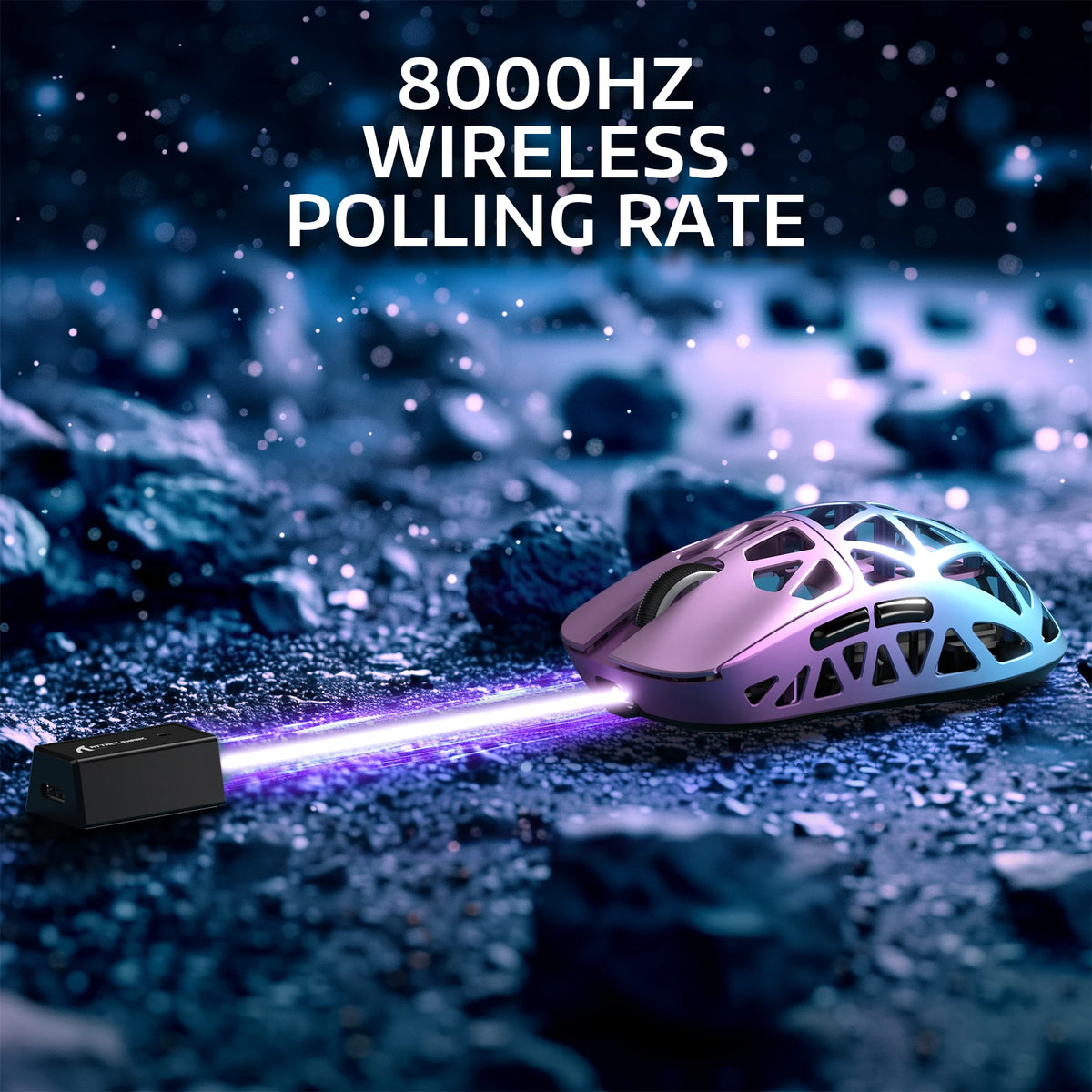 ATTACK SHARK R2 Tri-Mode Wireless Gaming Mouse, Ultra-Light Magnesium Alloy, PAW3950 Optical Sensor, 42000 DPI, 8000Hz Polling Rate, Programmable Gaming Mouse