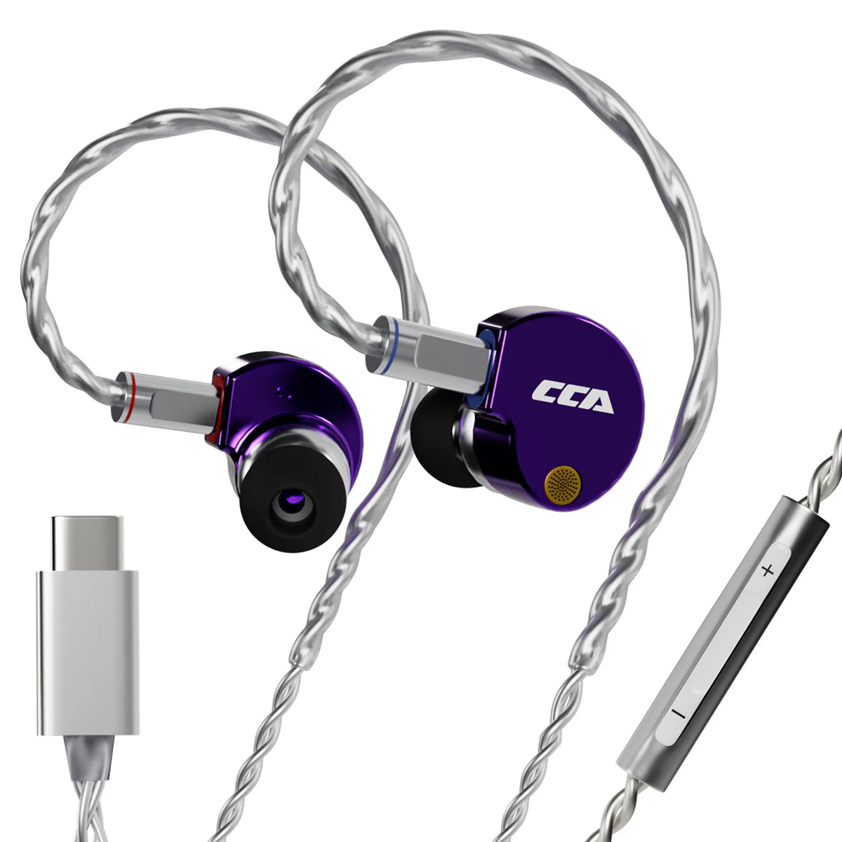 CCA Phoenix HiFi sluchátka s dynamickým měničem a membránou LCP, s potlačením hluku, vyměnitelným 2PIN kabelem, herní kabelová sluchátka