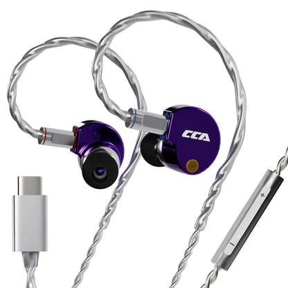 CCA Phoenix HiFi sluchátka s dynamickým měničem a membránou LCP, s potlačením hluku, vyměnitelným 2PIN kabelem, herní kabelová sluchátka