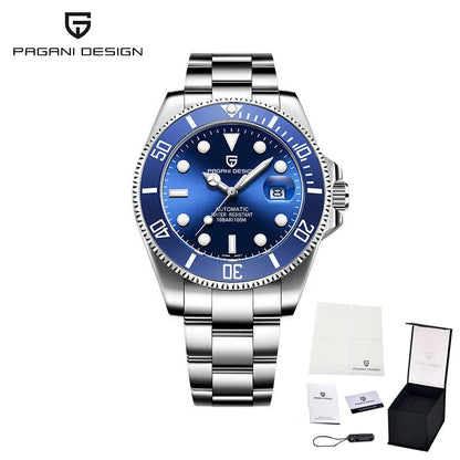 PAGANI DESIGN Diving Watch Mechanical Automatic Watch 316L Stainless Steel UltraBright Luminous Watch Top Luxury Watches for Man