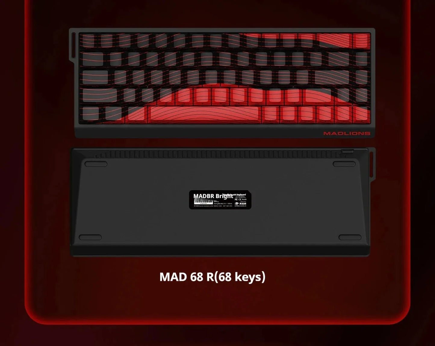 MADLIONS MAD 60/68HE Gaming Magnetic Switch Keyboard Wired Key Web Drive Custom 8K 61/68 Return RT Adjustable Keystroke Hot Swap