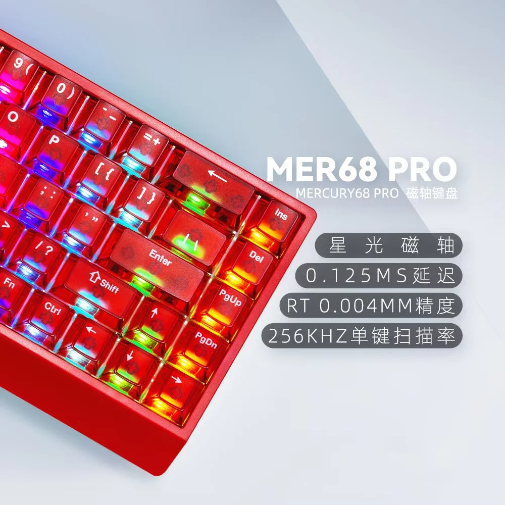 IROK Carotmas Mercury68 Teclado Mecânico com Switches Magnéticos 8K 68 Teclas RT0.004mm Baixa Latência Teclado Gaming com Fio Personalizado para PC Presentes