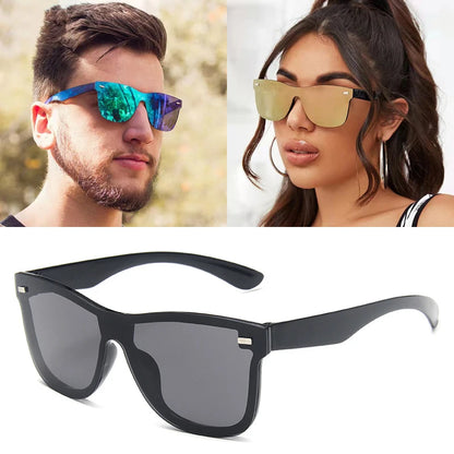 Luxury OverSized Glasses Women Anti-Reflective Mirror Sunglasses Square Plastic Eyeglasses