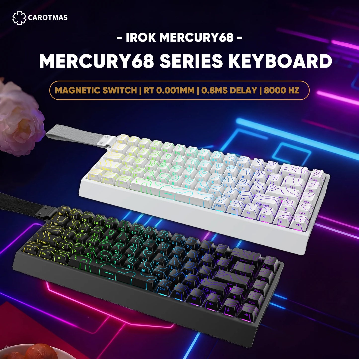 IROK Carotmas Mercury68 Mercury 68 Mercury68 Pro Mercury68 Max RT 0.001mm 8K Gamer Wired Gaming Magnetic Mechanical Keyboard