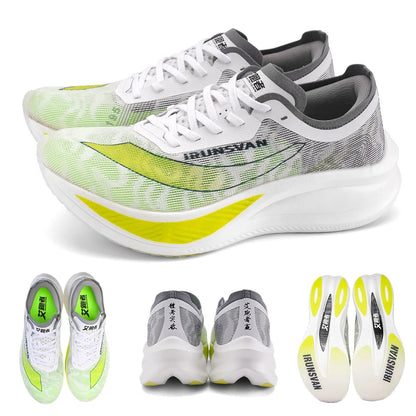 IRUNSVAN Scarpe da running professionali per maratona con piastra in carbonio e nylon, leggere e ammortizzate, sneakers outdoor da allenamento per uomo e donna