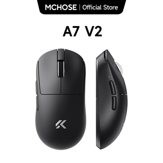 MCHOSE A7 V2 mouse da gaming wireless leggero, doppia frequenza di polling 8,000Hz, PAW3950 TI, mouse per gaming, eSport e ufficio