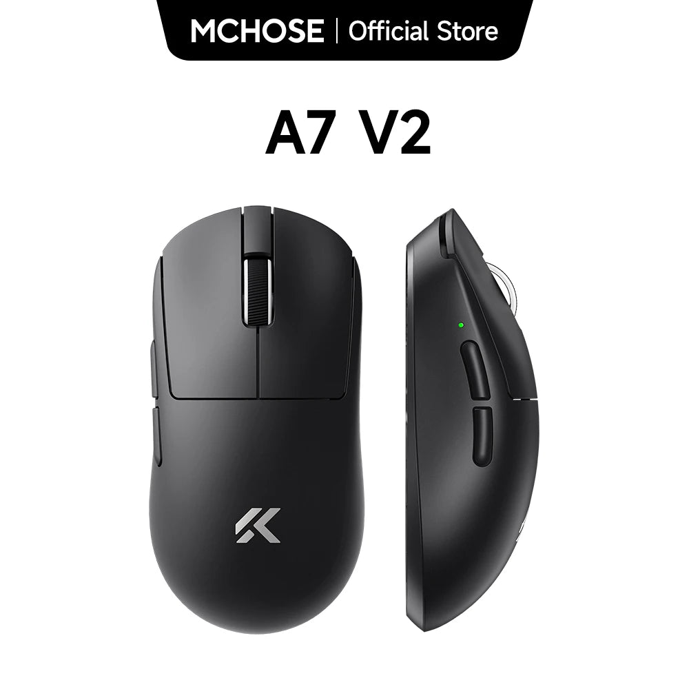 MCHOSE A7 V2 lengva belaidė žaidimų pelė su dvigubu 8,000Hz apklausos dažniu, PAW3950 TI, žaidimams, esportui ir biurui