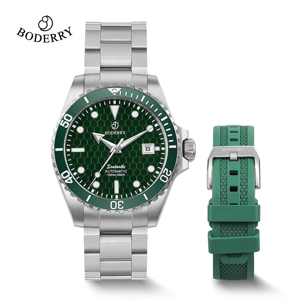 Boderry Bronze Watch Seaturtle Titanium Diver Luxury Wristwatch Automatic Mechanical Wristwatch Sport 200M Waterproof Luminous
