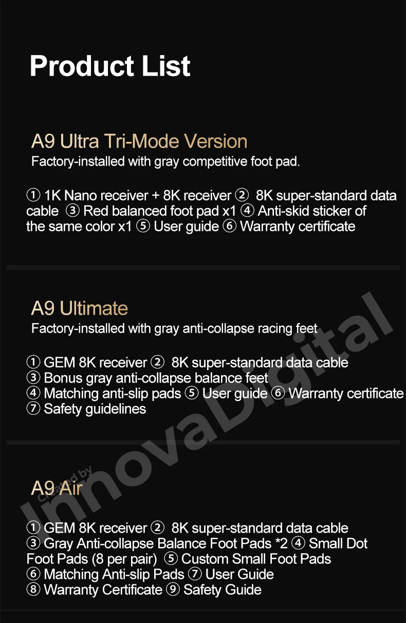 „ATK Dragonfly A9 Ultimate“ belaidė žaidimų pelė, „PAW3950 Ultra 8 kHz“ ergonomiška lengva žaidimų pelė, skirta FPS, e. sportui ir „CSGO“