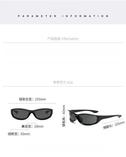 Rivets Y2K Sports Punk Sunglasses Women Designer Rectangle Goggle Men Luxury Sun Glasses UV400 Driving Cycling Fashion Eyewear