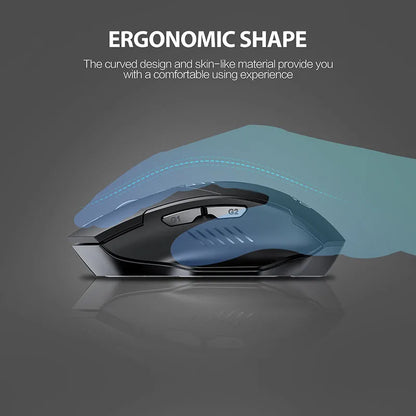 INPHIC F1 2.4G Wireless Mouse, Ergonomic Rechargeable Wireless Mouse with Power Display, Silent 2400 DPI USB Wireless Mouse for Laptop, Desktop & Office