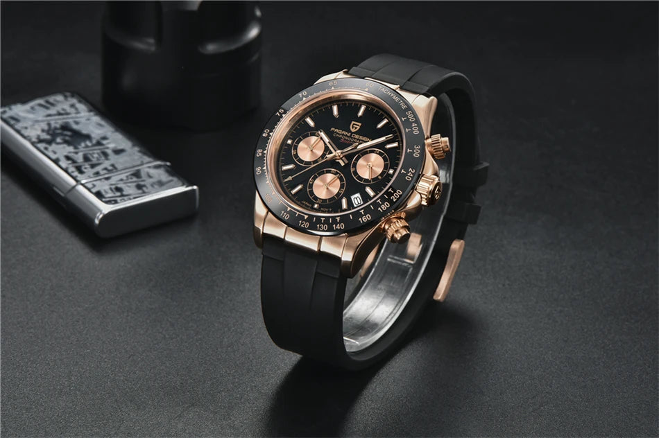 PAGANI DESIGN V2 40MM Quadrante meteorite Orologio da uomo al quarzo Cronografo retro in zaffiro Orologio impermeabile da uomo Reloj0 hombr