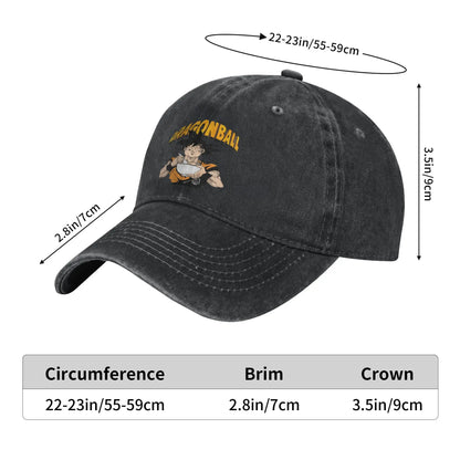 Retro DBZ dragon ball Goku Eating Ramen Baseball Caps Unisex Distressed Washed Sun Cap  Outdoor Summer Adjustable Fit Hats Cap