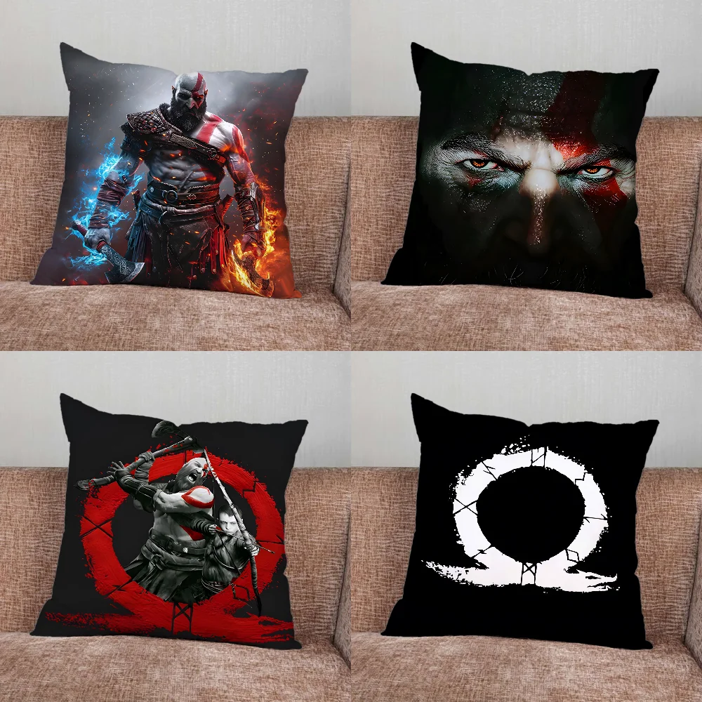 G-God of W-War Game Pillow Case For Home Bedroom Car Office Decoration Living Room Sofa Cushion Cover Suitable